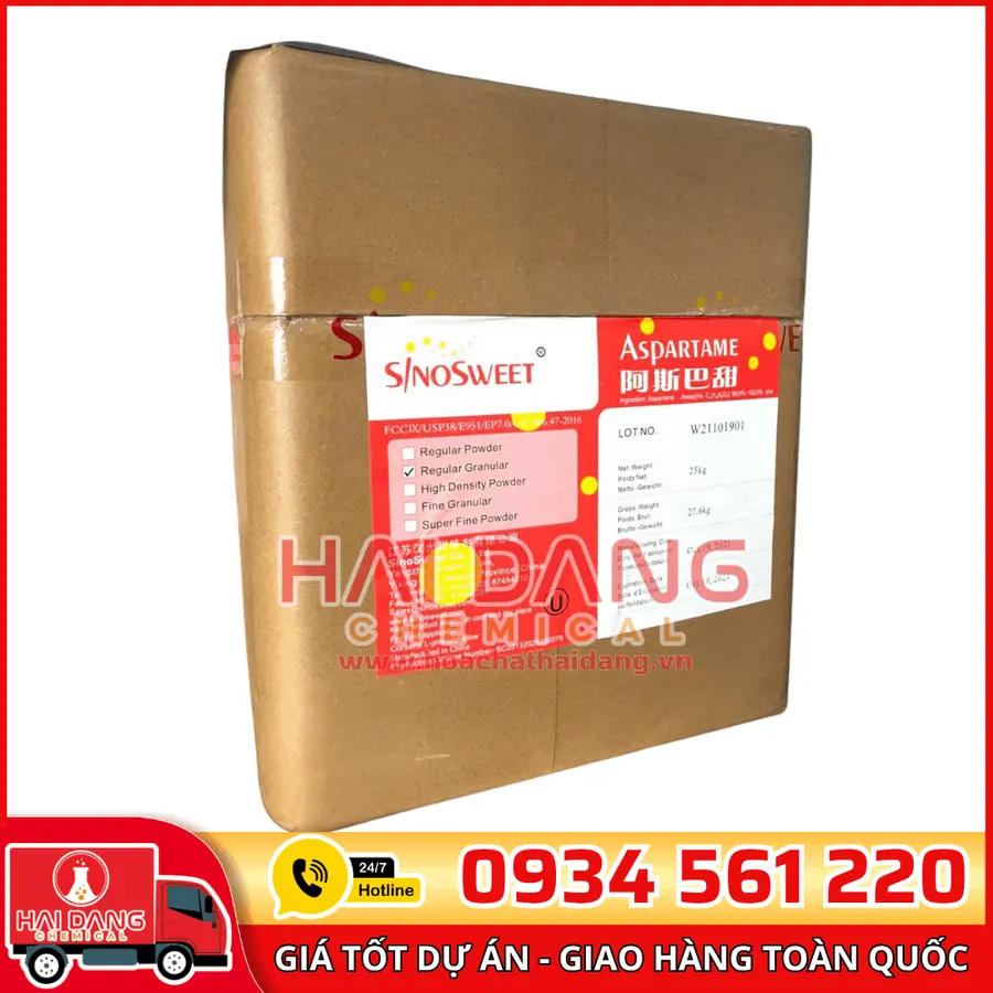Đường Aspartame Thùng 25kg Trung Quốc 