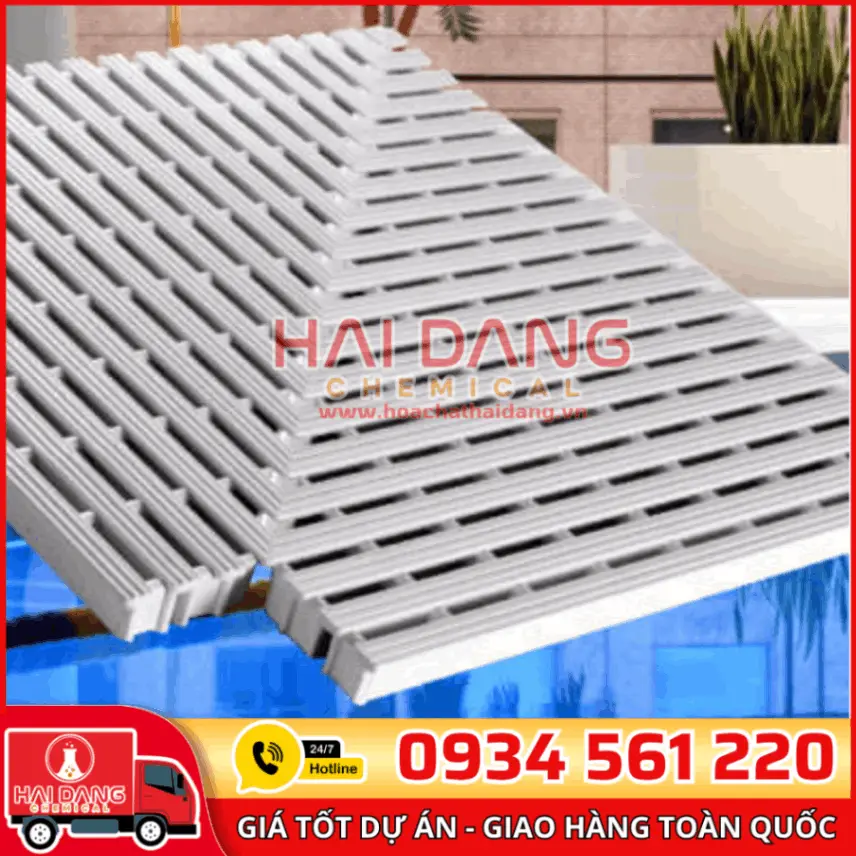 Góc Máng Tràn Vuông Bể Bơi Nhựa ABS Chịu Lực, Lắp Đặt Dễ
