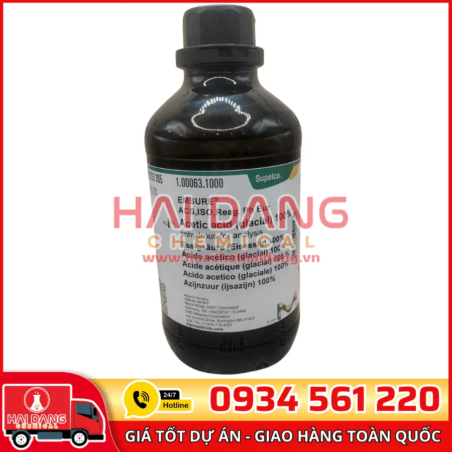 Acetic Acid (Glacial) 100% lọ 1L - Merck
