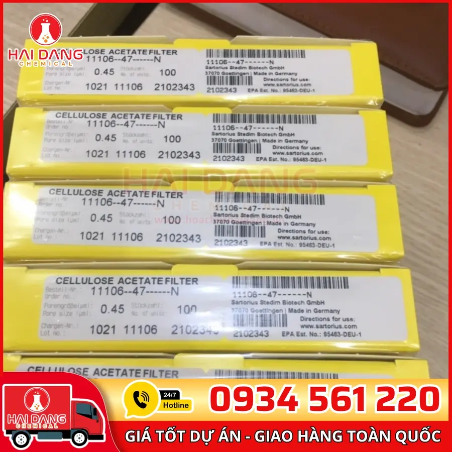 Giấy Lọc Cellulose Acetate 0.45µm, Ø47mm, Hãng Sartorius – Đức