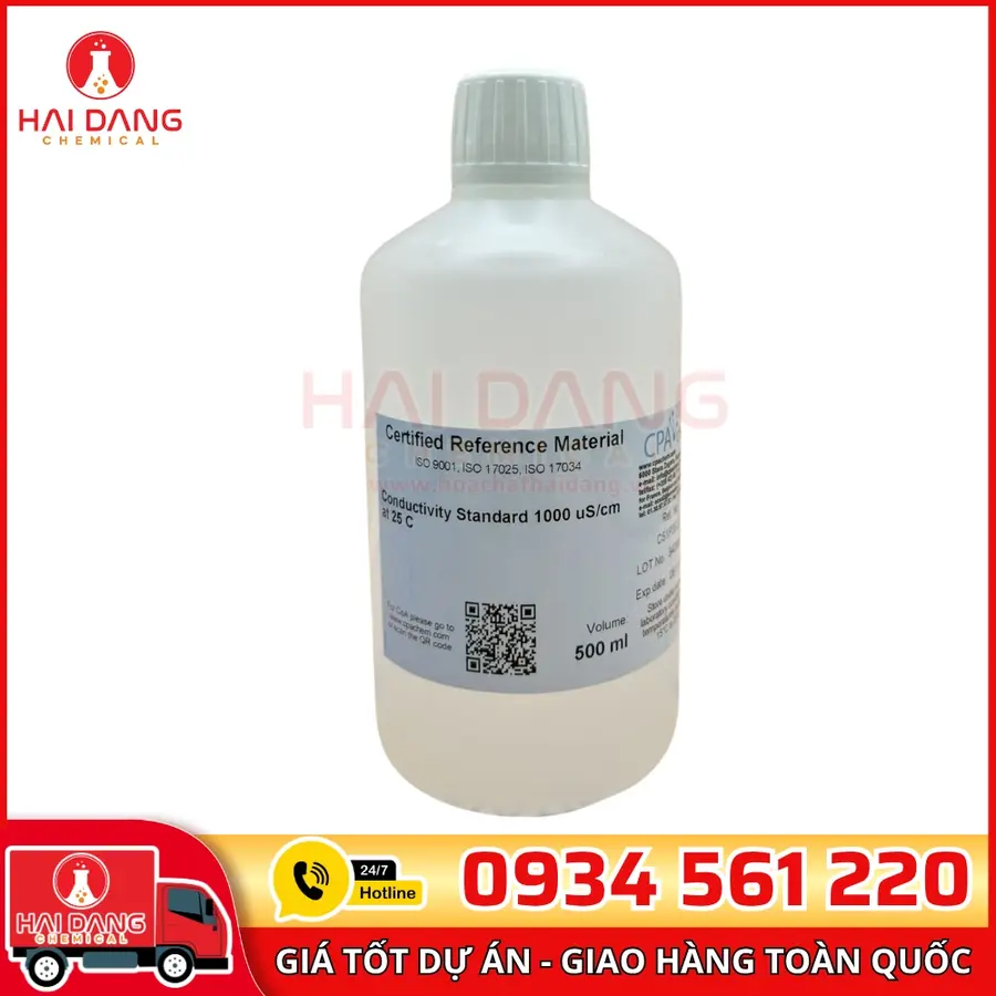Dung Dịch Chuẩn Độ Dẫn 1000µS/cm Chai 500mL CPAchem