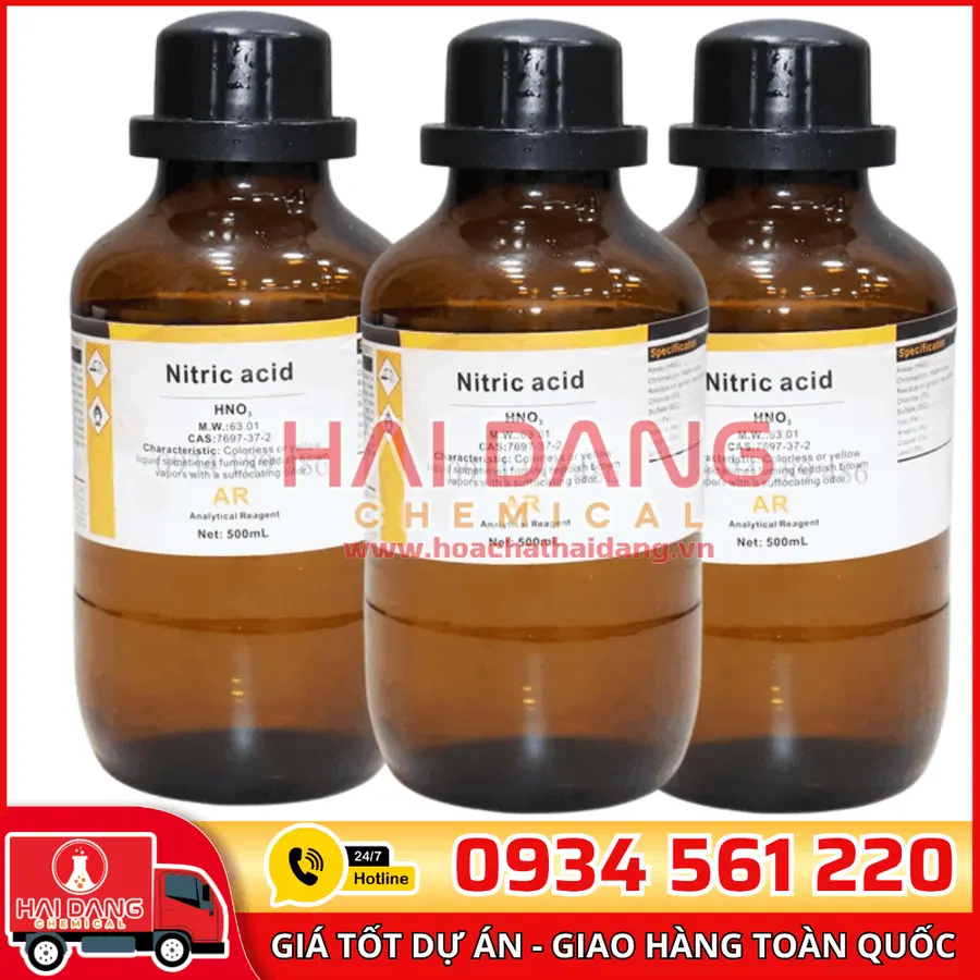 Nitric Acid HNO₃, lọ 500g - hãng Xilong