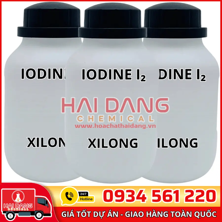 Iodine I₂, lọ 500g - hãng Xilong