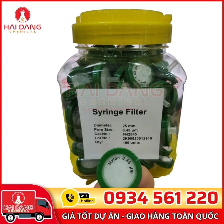 Đầu lọc Nylon 0.45µm, đường kính 25mm, mã C0000641, hãng ALWSCI – Trung Quốc