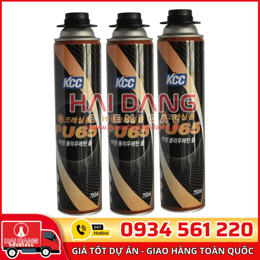 PU Foam KCC PU65 – Keo Bọt Nở Chống Cháy Hiệu Quả 750ml