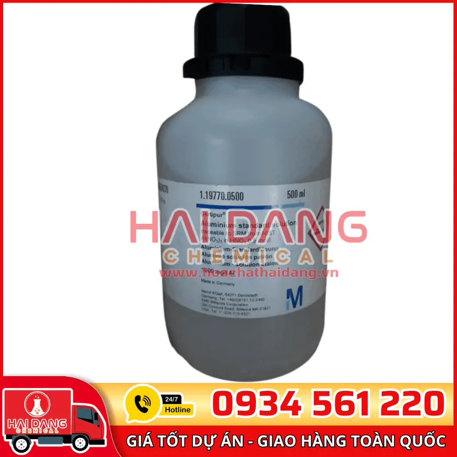 Dung dịch chuẩn Nhôm (Aluminium) 1000 mg/L lọ 500ml - Merck