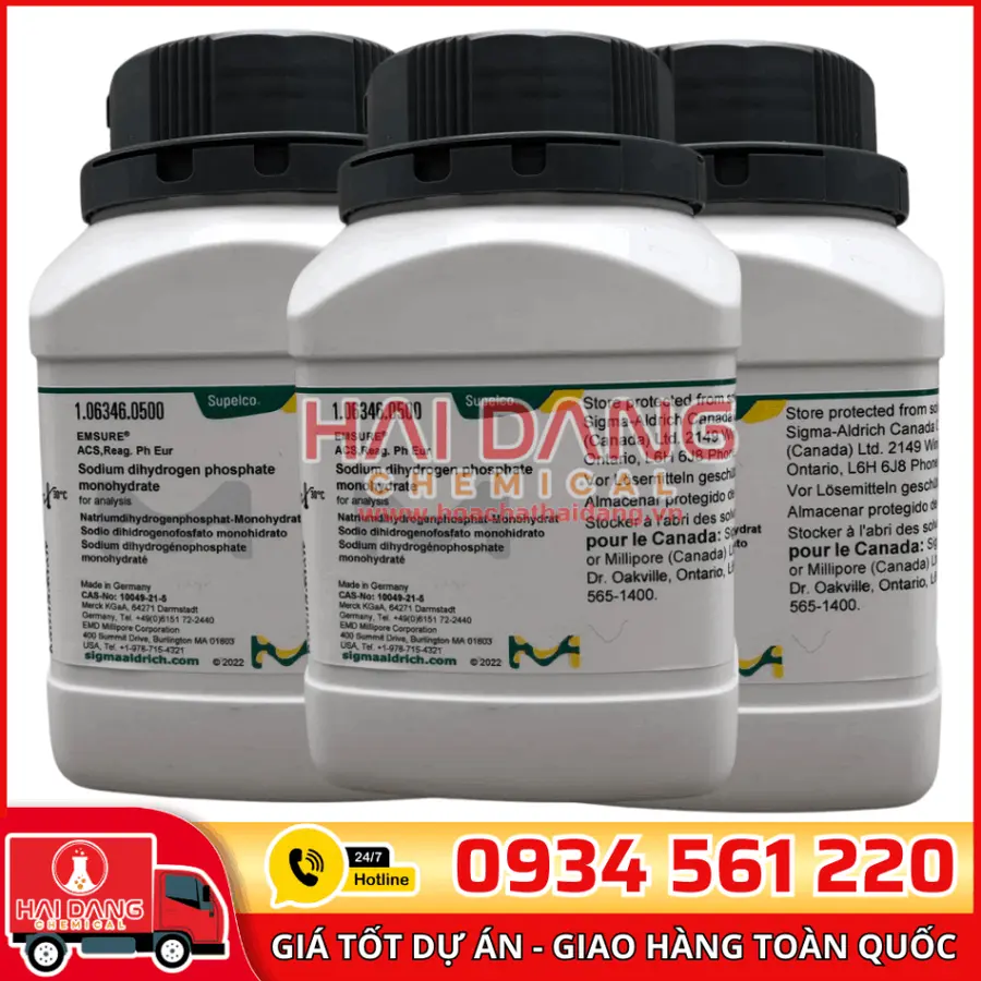 Sodium dihydrogen phosphate monohydrate lọ 500g - Merck