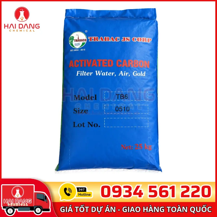 Than Hoạt Tính Gáo Dừa TB6 Iodine 600-700 Việt Nam Bao 25kg