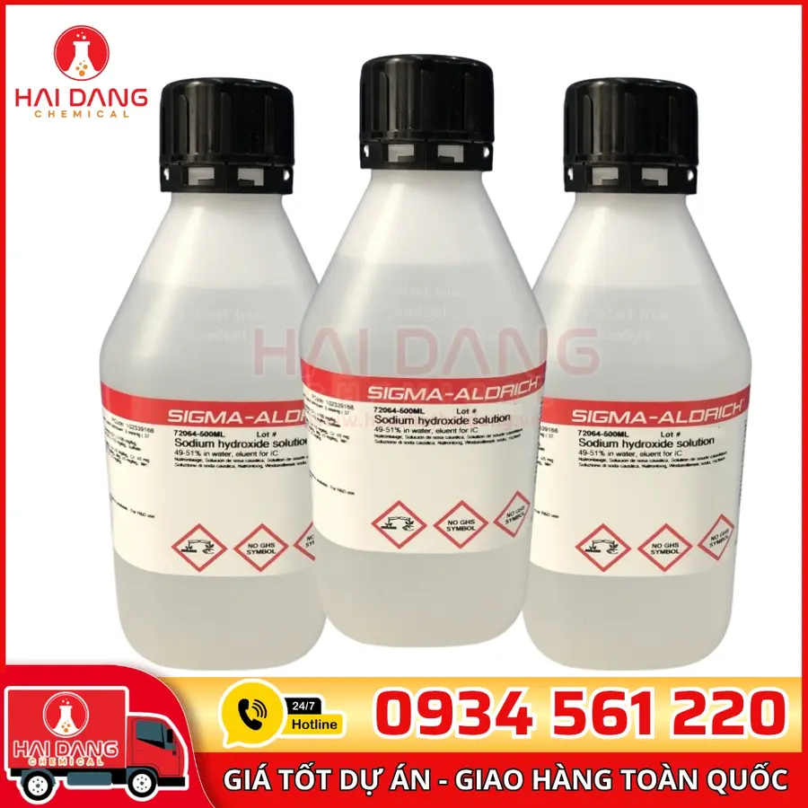 Dung dịch Sodium hydroxide (NaOH) cho IC lọ 500ml, hãng Sigma