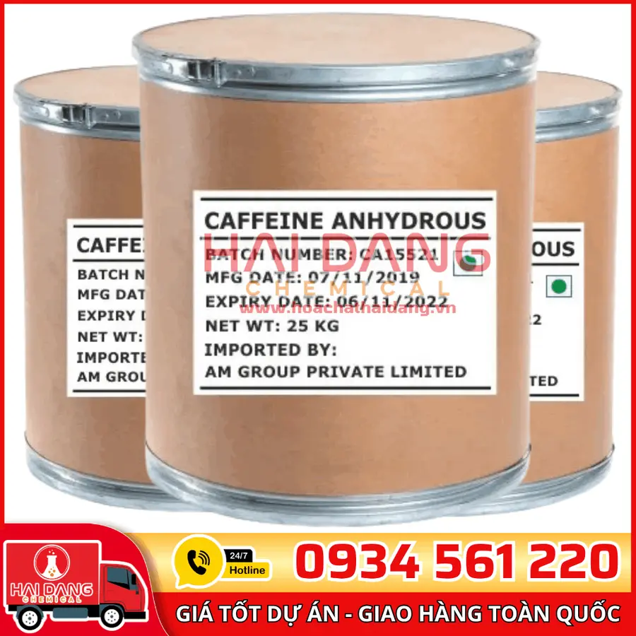Caffeine Anhydrous Ấn Độ 25Kg – Nguyên Liệu Dược Phẩm Tinh Khiết