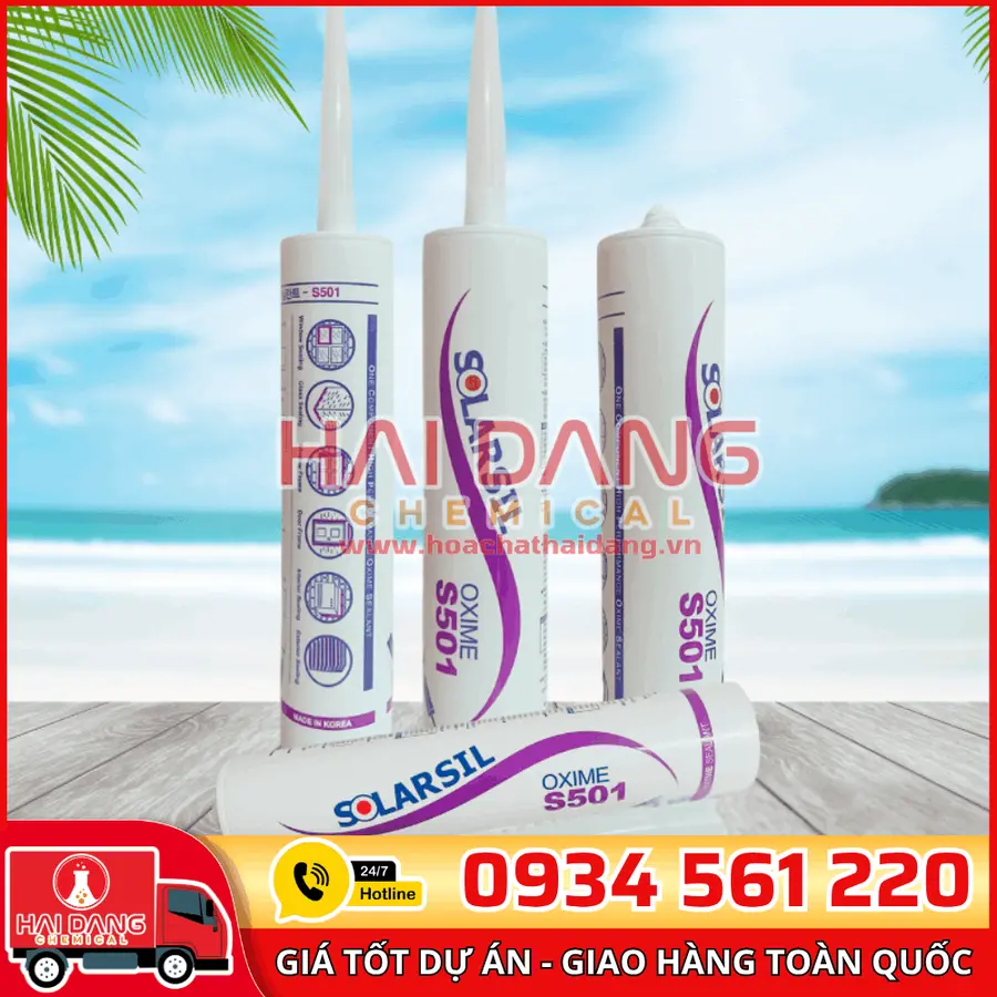 Keo Silicone Solarsil S501 – Trám Khe, Dán Kính Ngoài Trời Bền Chắc