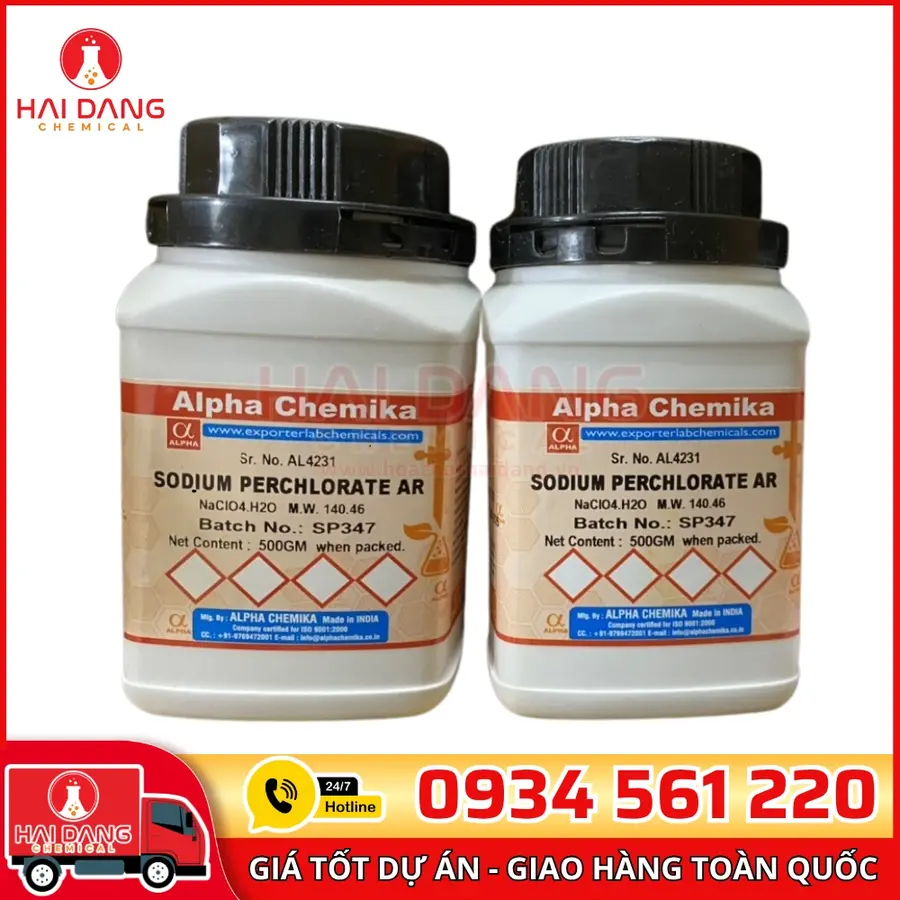 Sodium Perchlorate AR  lọ 500g, hãng Alpha Chemika
