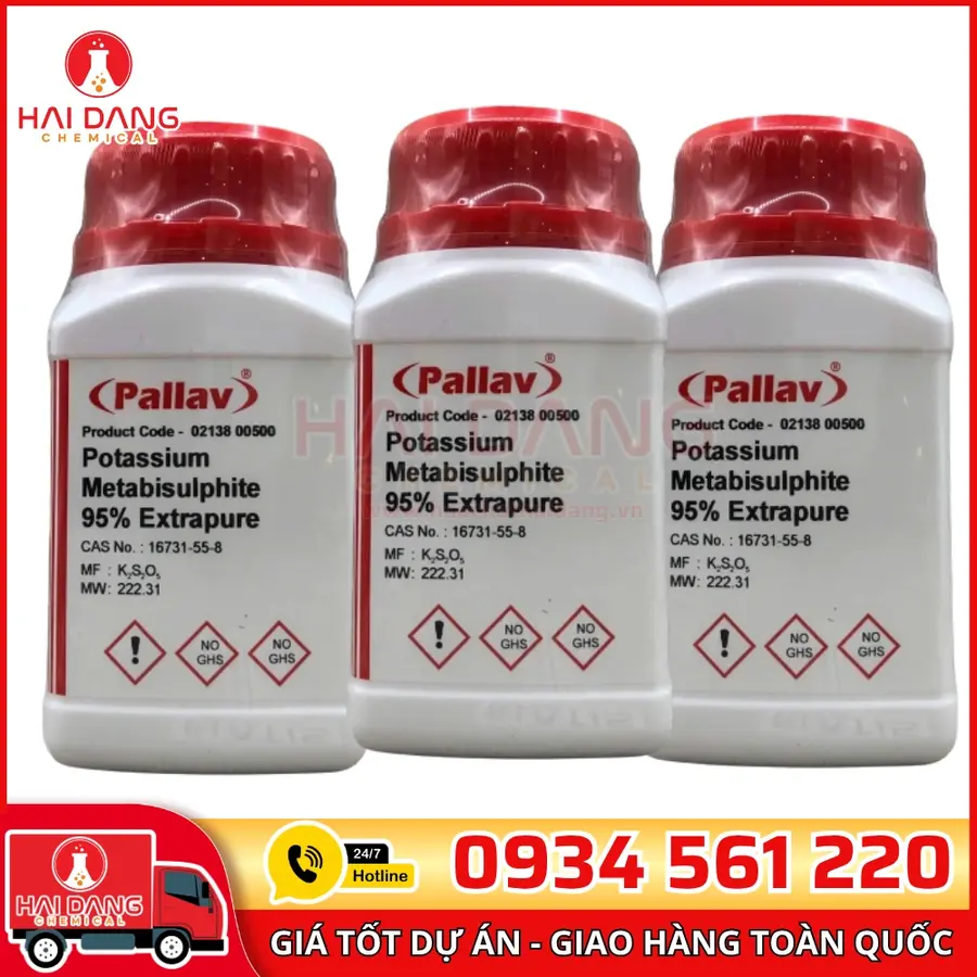Potassium Metabisulphite lọ 500g, hãng Alpha Chemika
