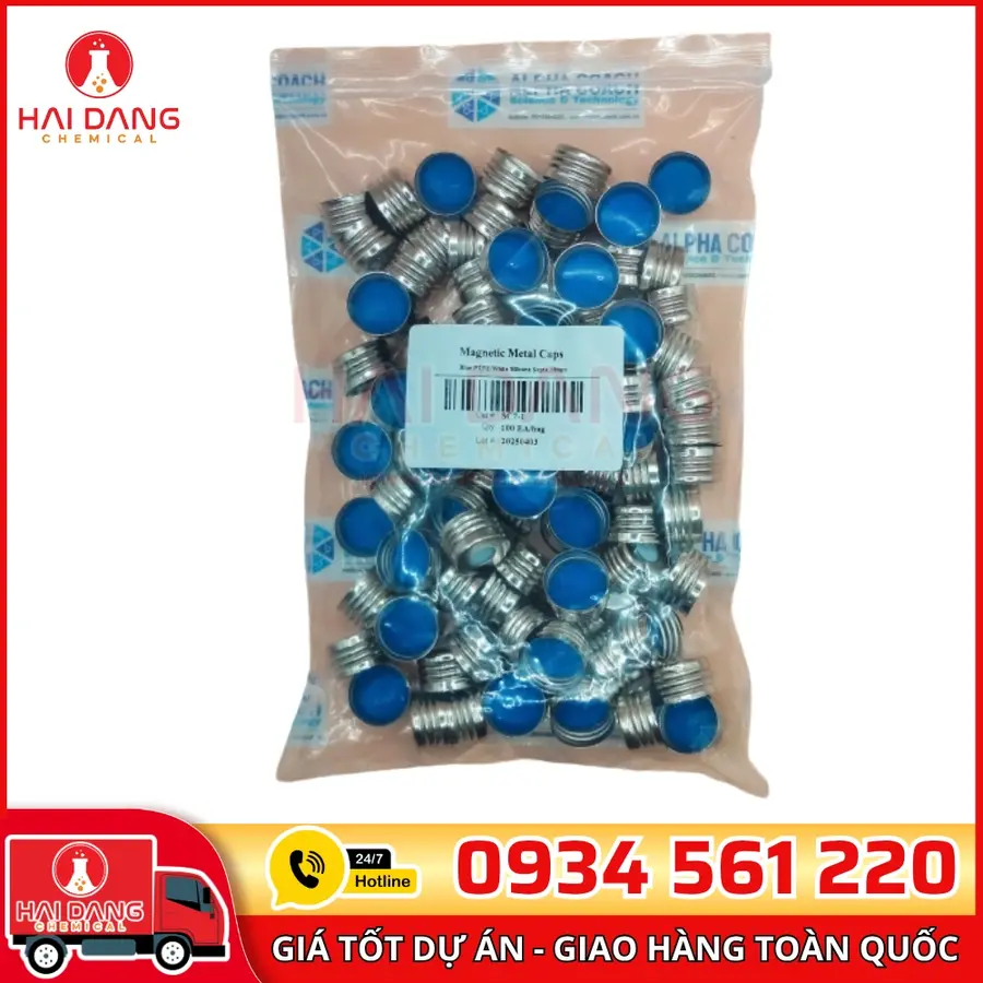 Nắp vặn màu bạc kèm septa 18mm, mã C0000208, hãng ALWSCI – Trung Quốc