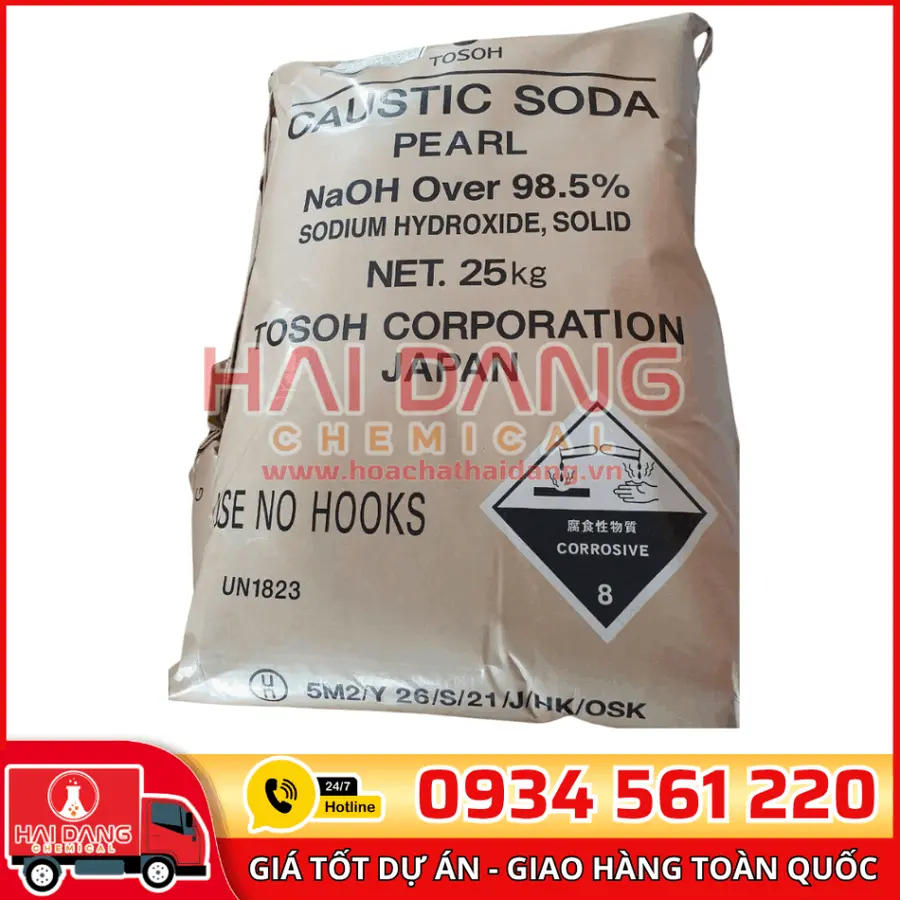 Caustic Soda Xút Vảy Sodium Hydroxide NaOH 99% Nhật Bản