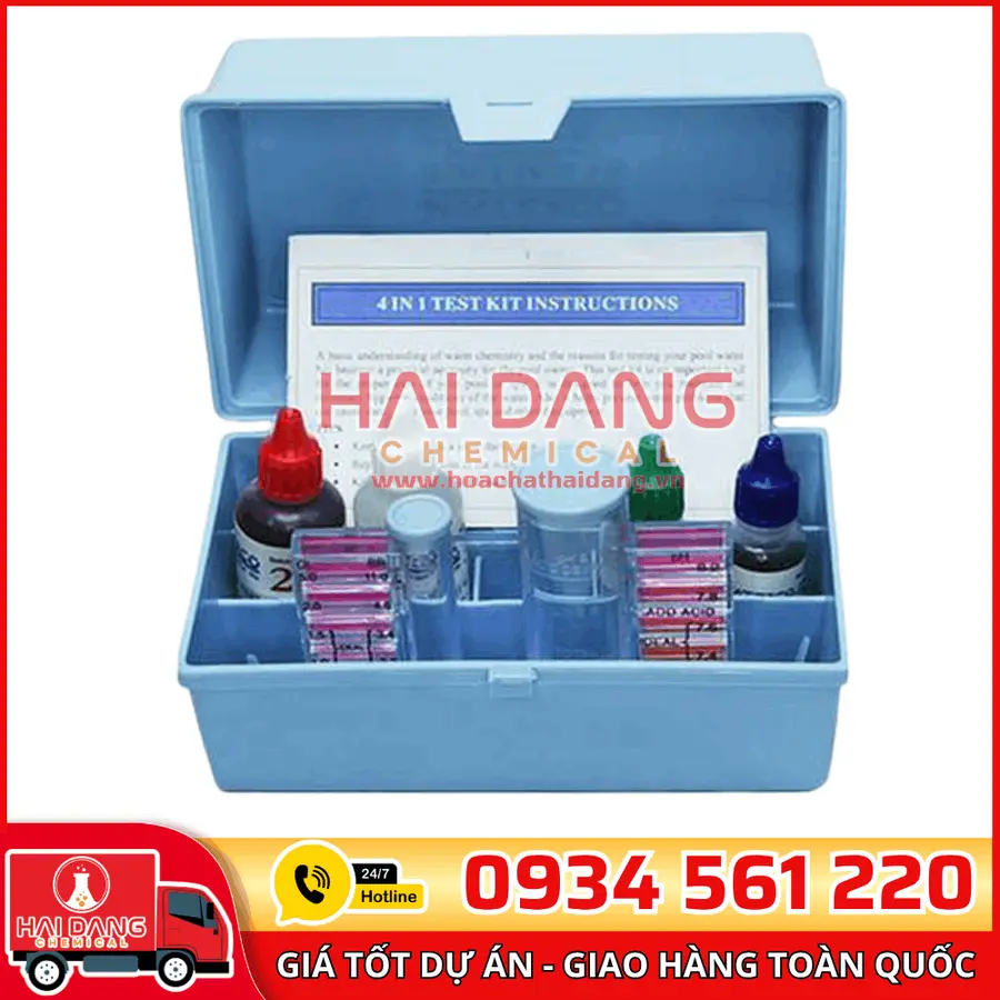 Hộp Test Nước 4 In 1 Waterco 31410 Kiểm Tra Nhanh Chỉ Số Hồ Bơi