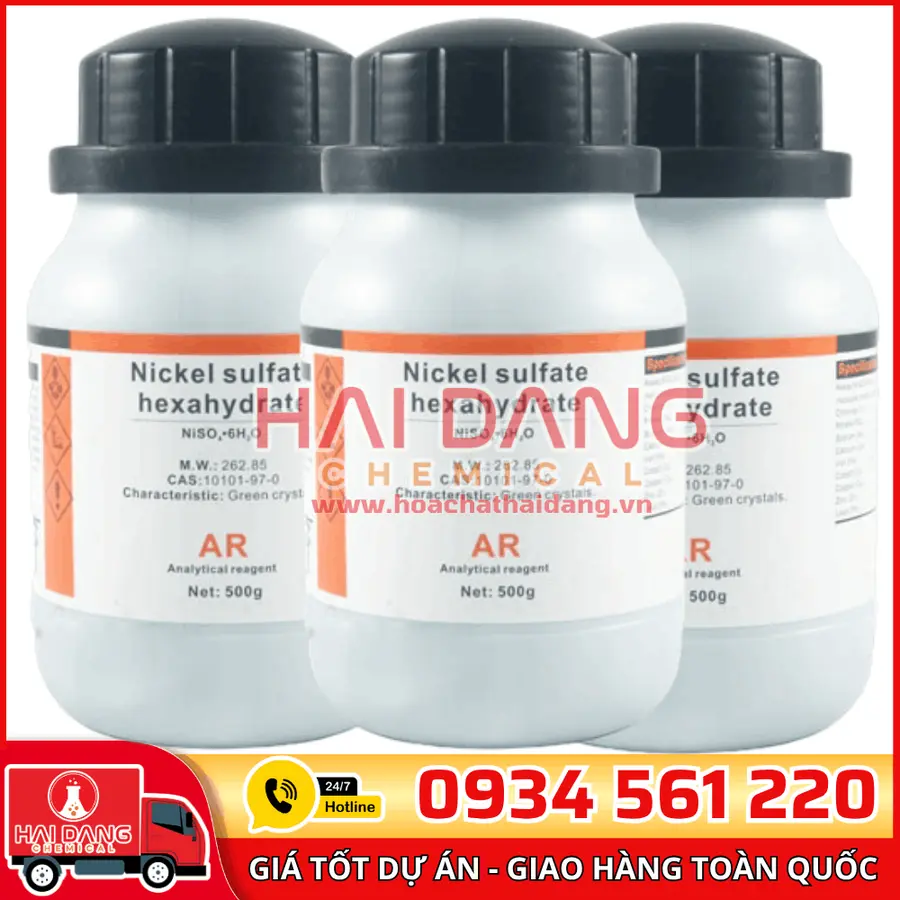 Niken Sunphat NiSO₄·6H₂O, lọ 500g - hãng Xilong