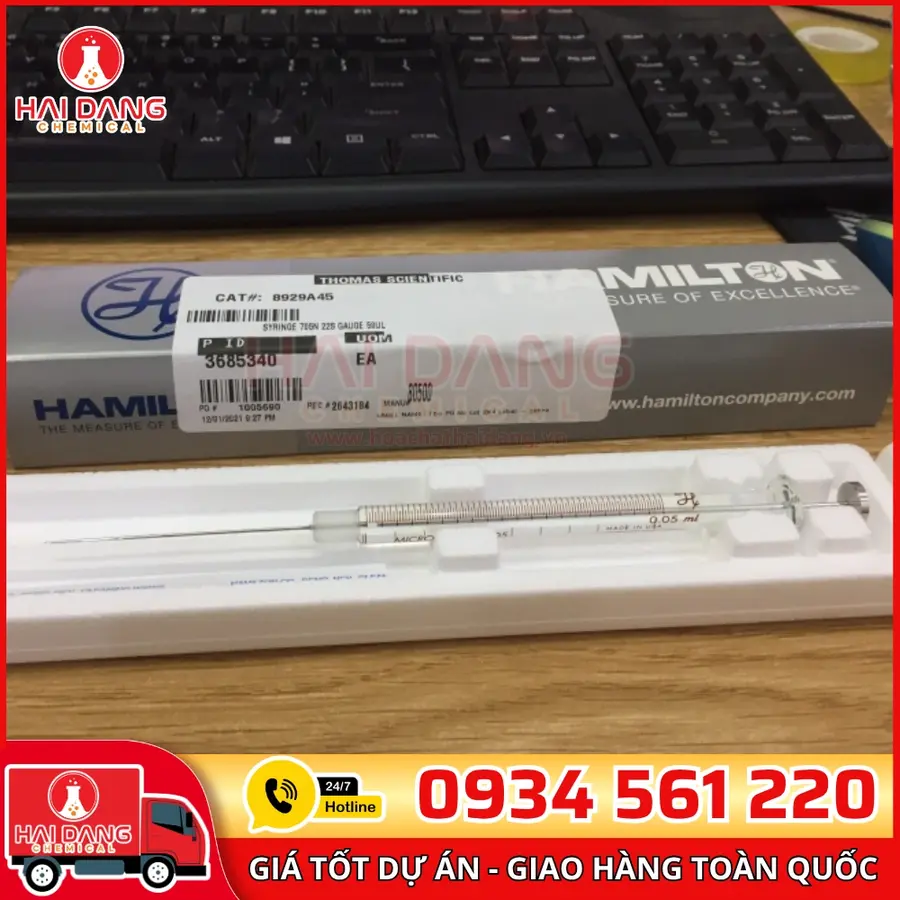 Dụng Cụ Hút Mẫu Syringe 705N 22S Gauge 50µL – Mã 80500, Hãng Hamilton – USA