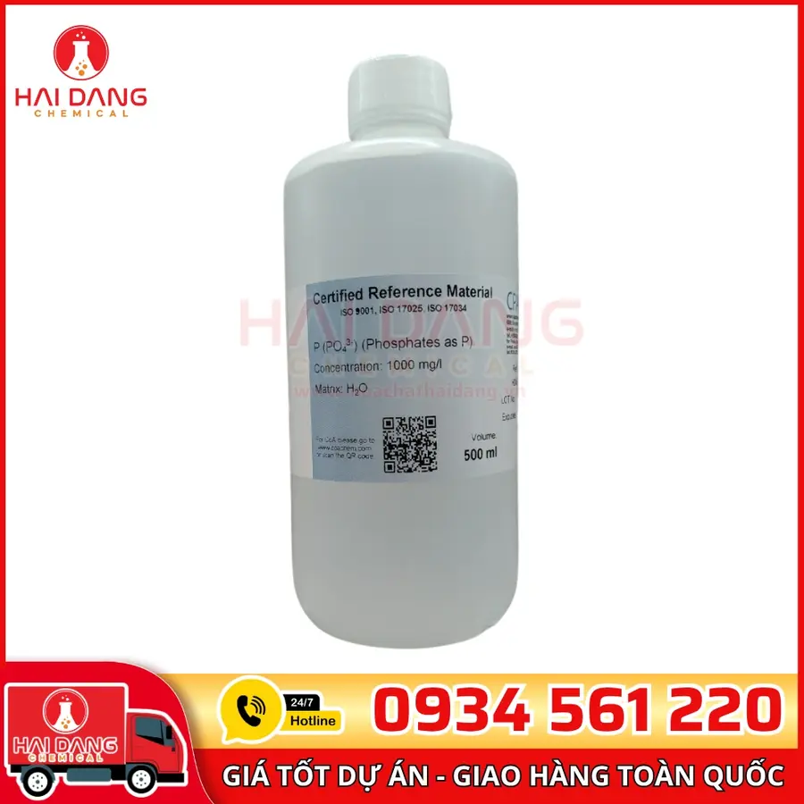 Dung Dịch Chuẩn Phosphates PO₄³⁻ 1000 mg/L 500mL – CPAchem