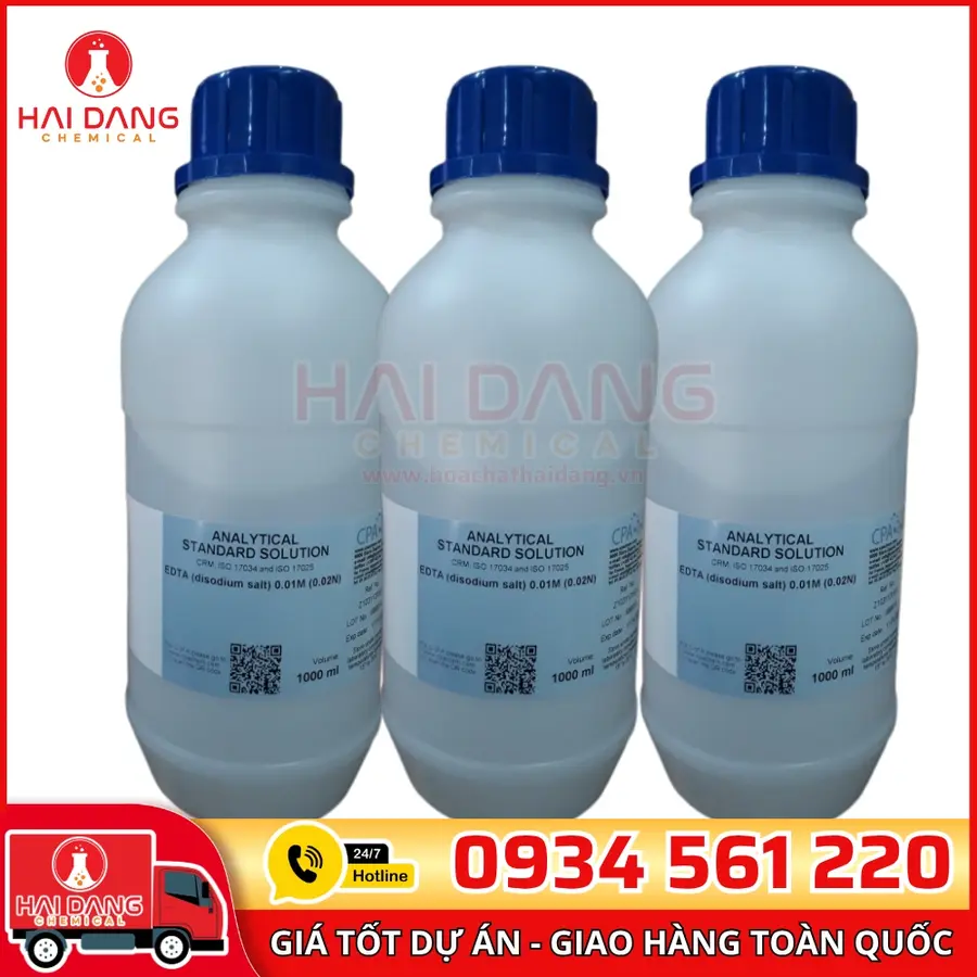 Dung Dịch Chuẩn EDTA 0.01M (0.02N) Chai 1L CPAchem