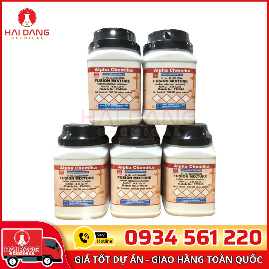 Fusion Mixture (Sodium Potassium Carbonate)  lọ 500g, hãng Alpha Chemika