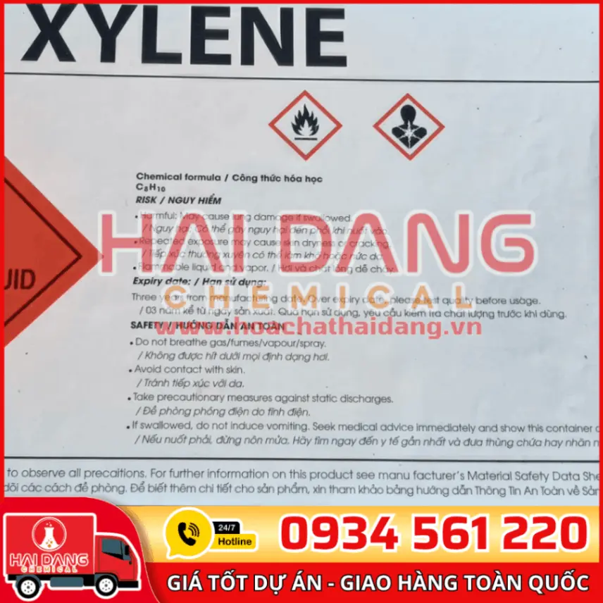 Dung Môi Xylene C8H10, Thái Lan, 179kg/phuy