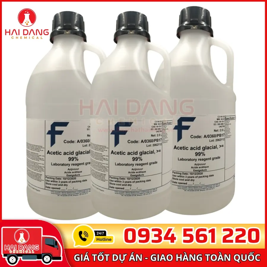 Acetic Acid Glacial lọ 2,5l, hãng Fisher