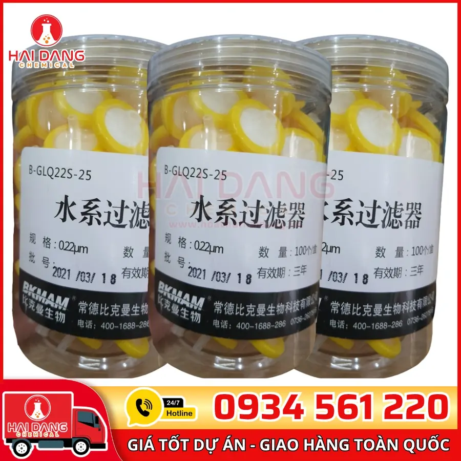Đầu lọc PTFE (Hydrophilic) 0.45µm, đường kính 25mm, mã C0000645, hãng ALWSCI – Trung Quốc