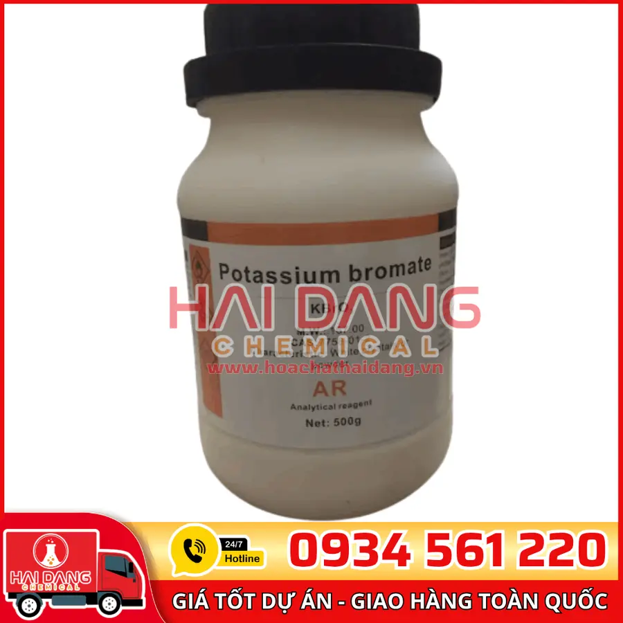 Potassium Bromate KBrO₃, lọ 500g - hãng Xilong