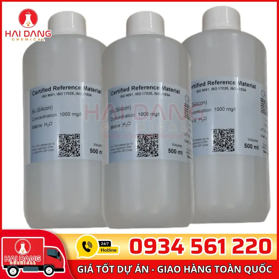 Silicon Si 1gL 500ml Dung Dịch Chuẩn AAS Phân Tích CPAchem