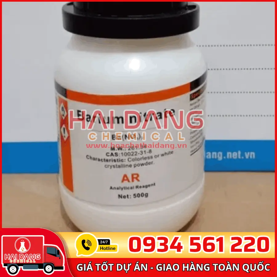 Barium Nitrate Ba(NO₃)₂, lọ 500g - hãng Xilong