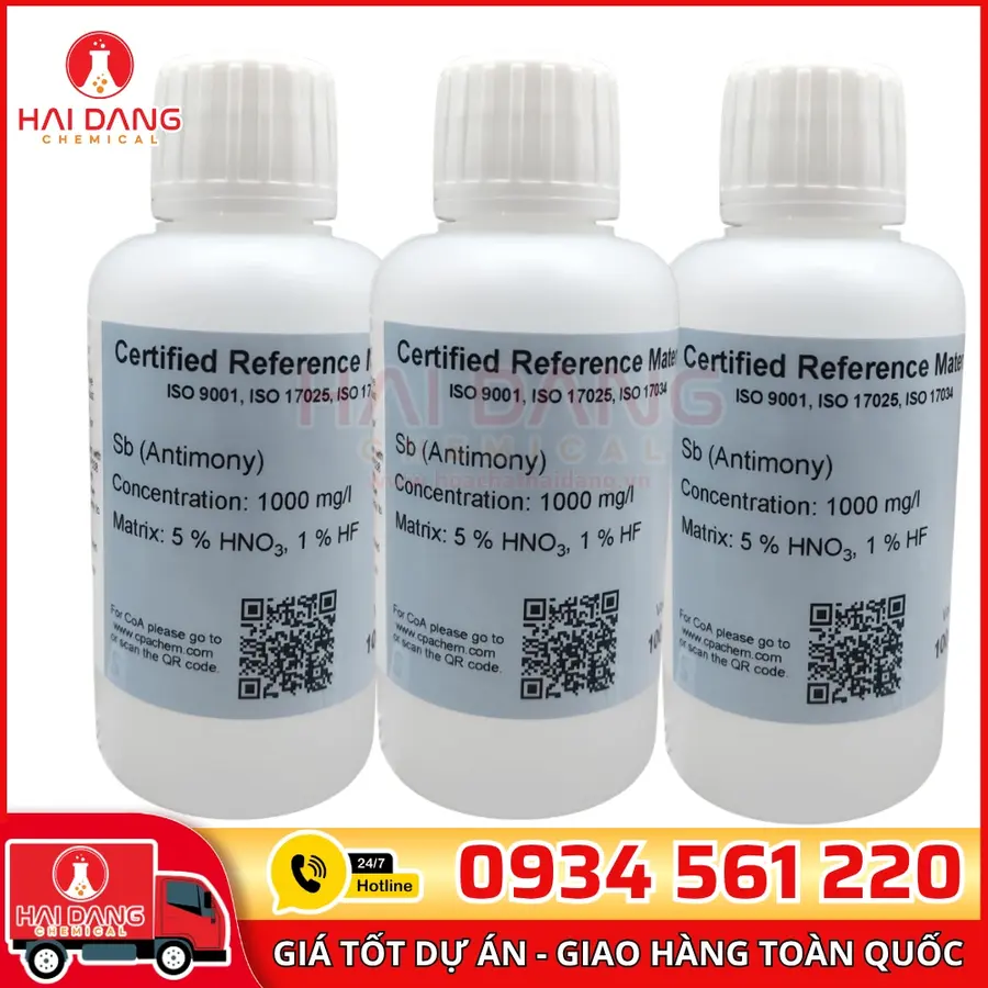 Dung Dịch Chuẩn Antimony (Sb) 100mL Cho AAS CPAchem