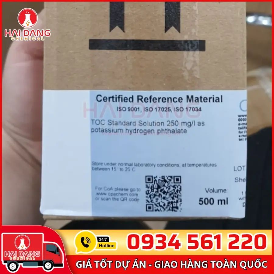 Dung Dịch Chuẩn TOC 250mg/L 500ml – Chuẩn Xác Phân Tích | CPAchem