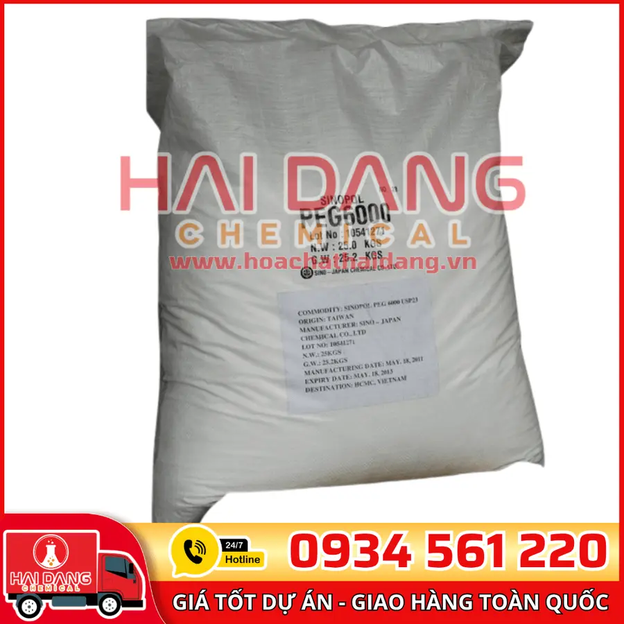 PEG 6000 Ấn Độ – Tá Dược Dạng Rắn Dùng Trong Dược Phẩm