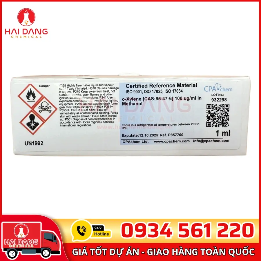 Dung Dịch Chuẩn o-Xylene 100µg/mL Mã P857700 CPAchem