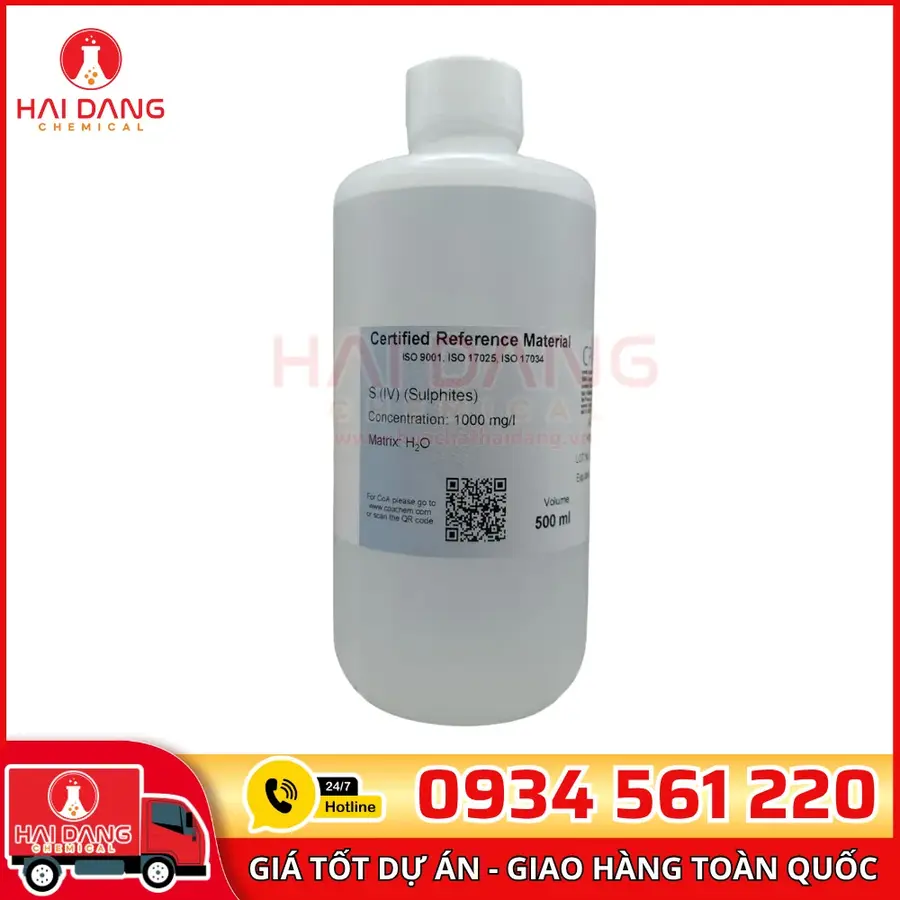 Dung Dịch Chuẩn Sulphites 1000mg/L IC 500ml CPAchem