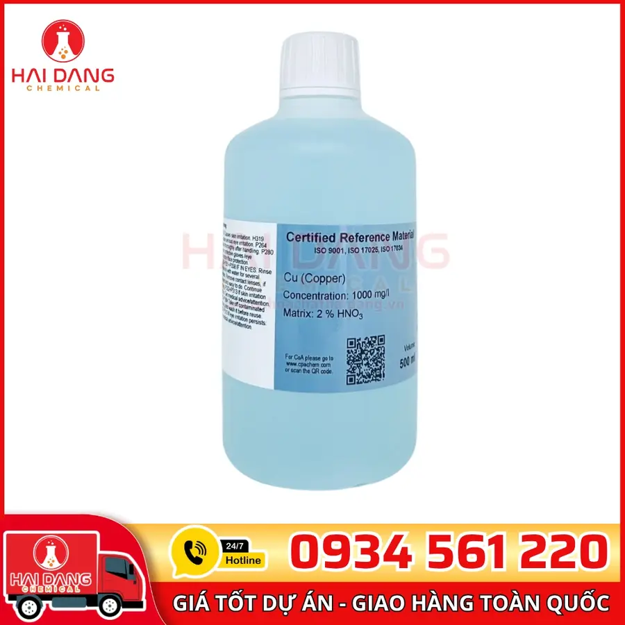 Dung Dịch Chuẩn Cu 1g/L Chai 500ml Dùng Cho AAS – CPAchem