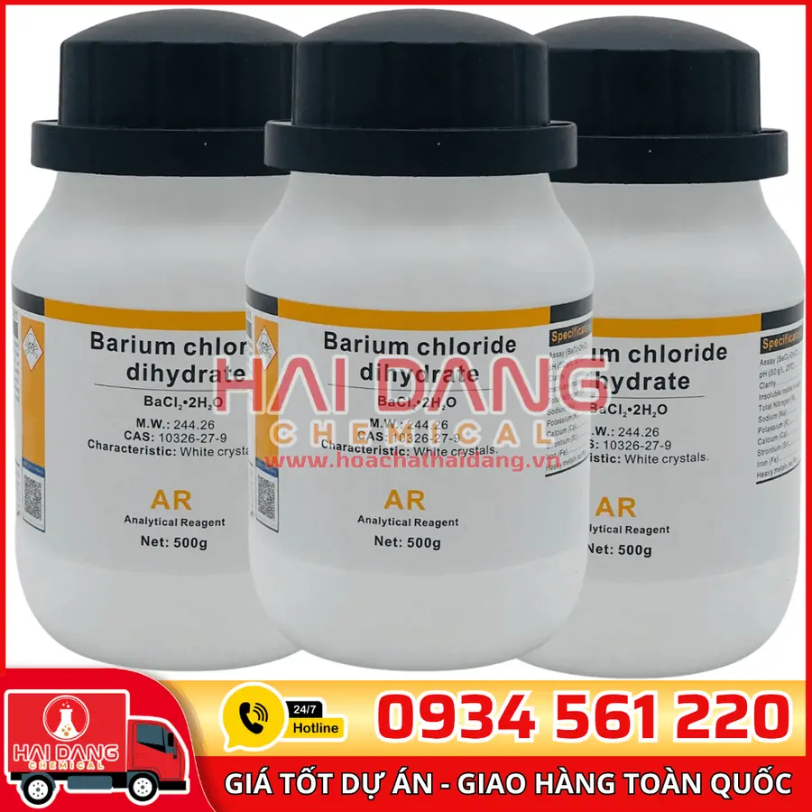 Barium Chloride BaCl₂, lọ 500g - hãng Xilong