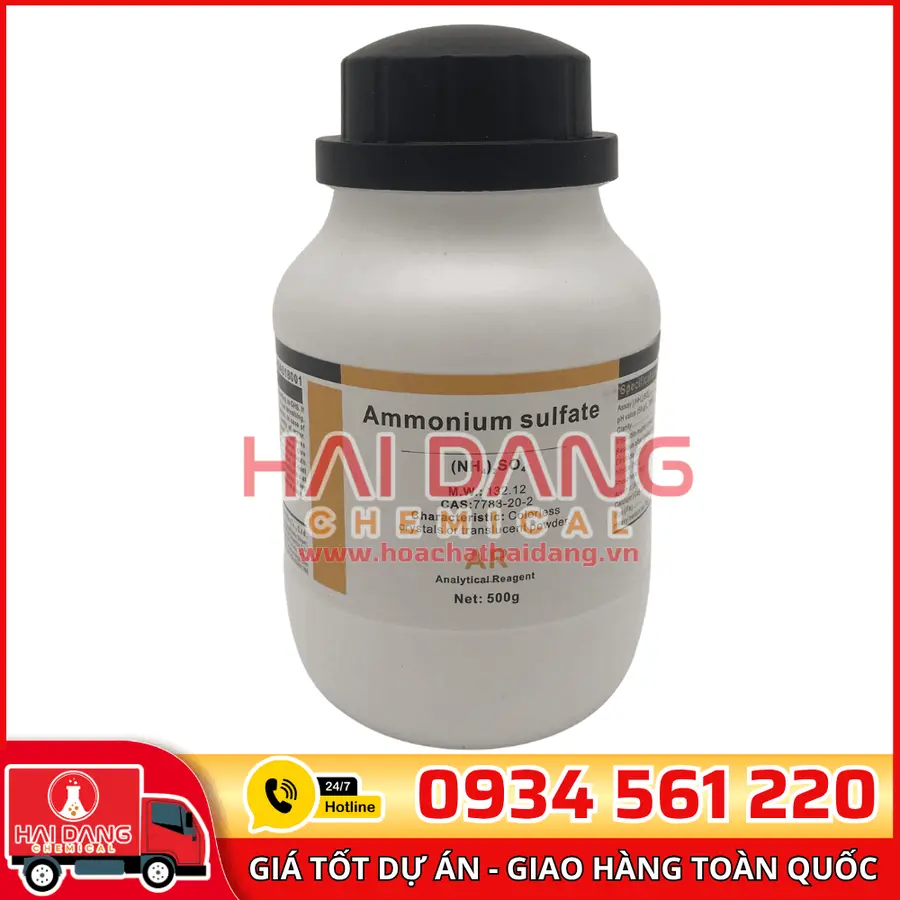 Ammonium Sulfate (NH₄)₂SO₄, lọ 500g - hãng Xilong