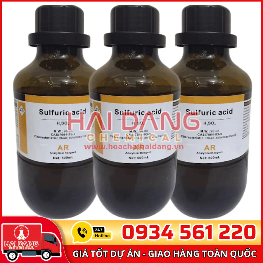 Sulfuric Acid 95–97% H₂SO₄, lọ 500g - hãng Xilong
