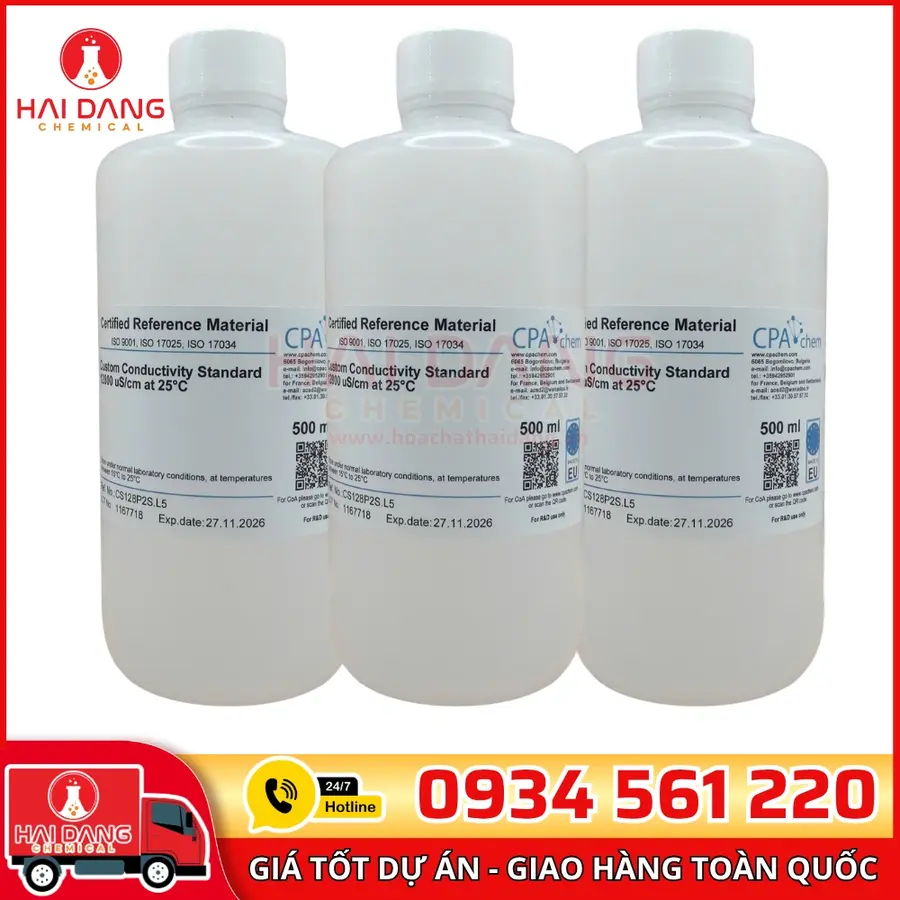 Dung dịch chuẩn Độ dẫn 12800 µS/cm, Hãng CPAchem – Bulgaria