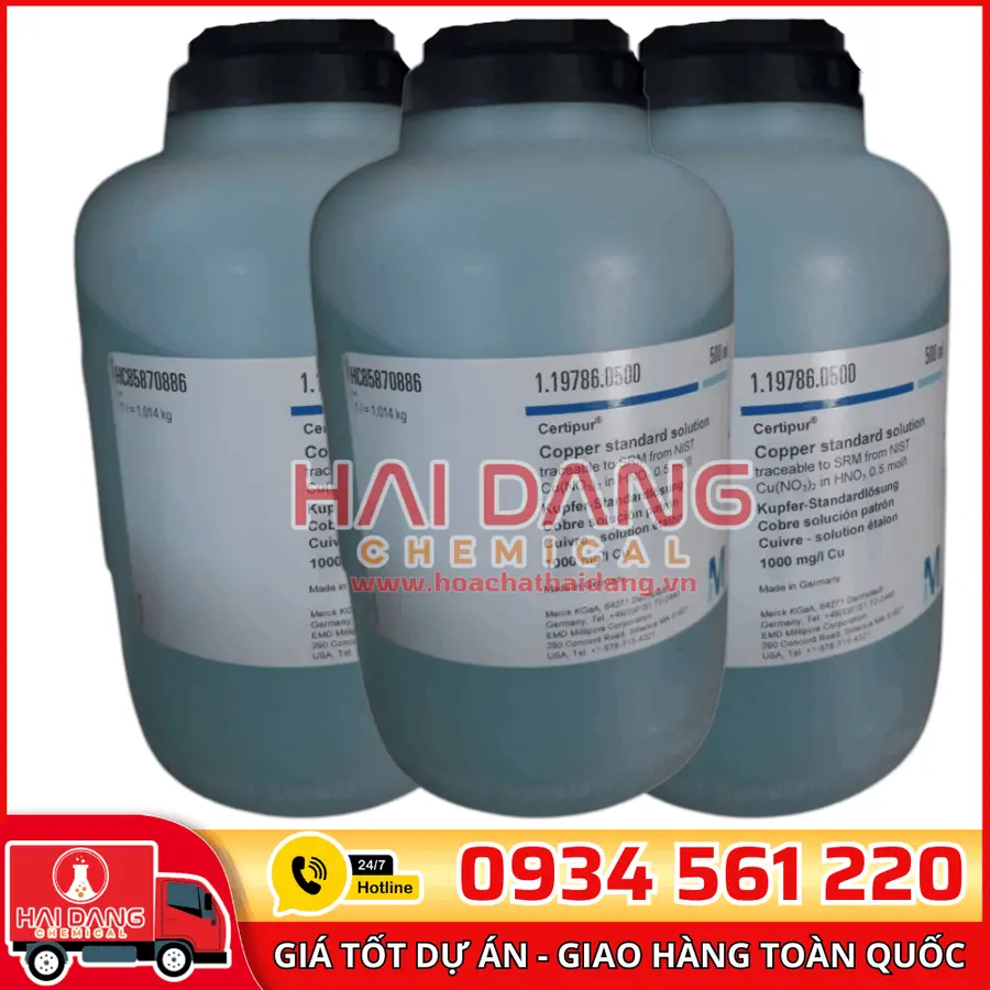 Dung dịch chuẩn Đồng (Cu) 1000 mg/L lọ 500ml - Merck