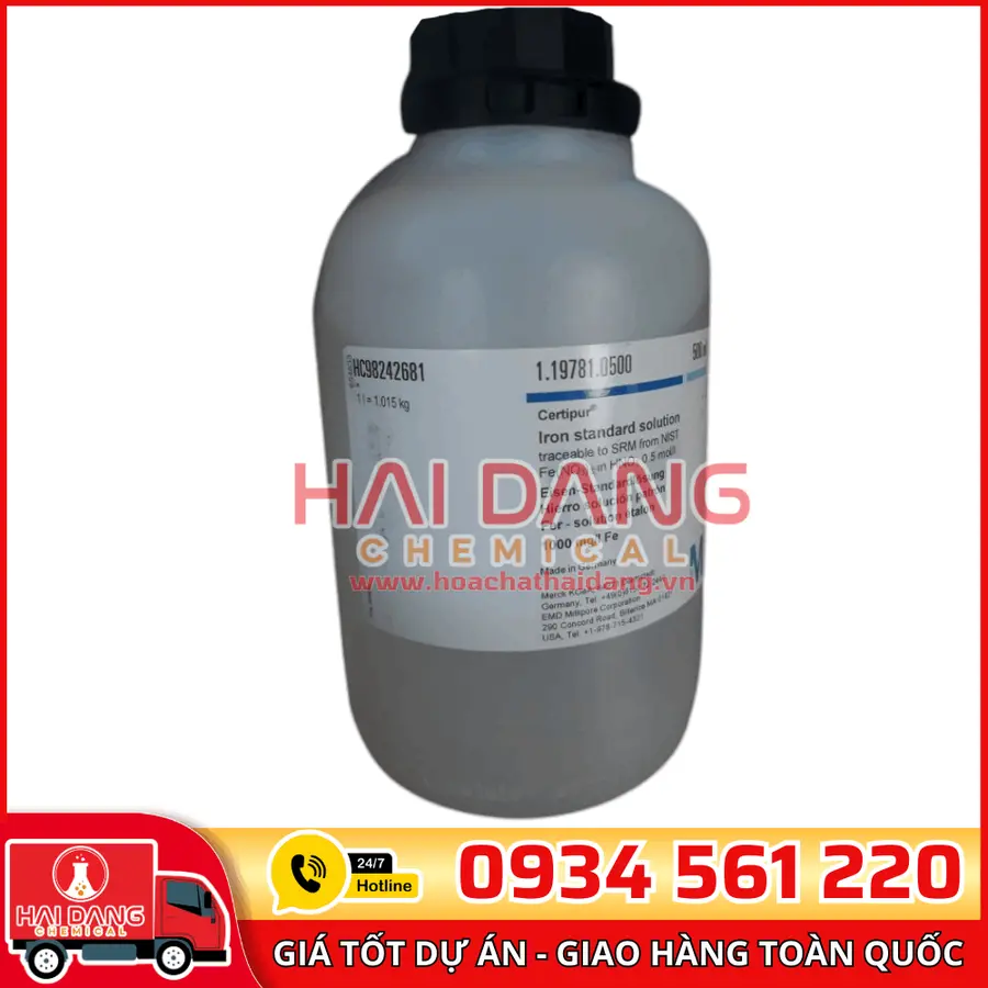 Dung dịch chuẩn Sắt (Fe) 1000 mg/L lọ 500ml - Merck
