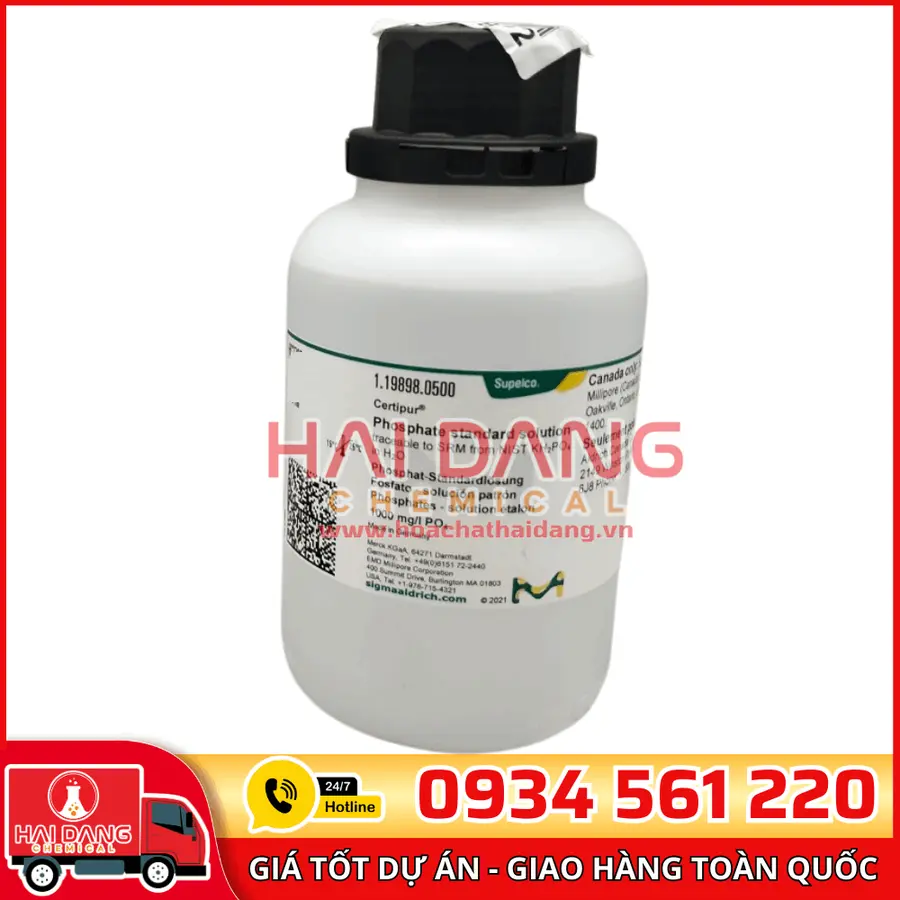 Dung dịch chuẩn Phosphate (PO₄³⁻) 1000 mg/L lọ 500ml - Merck