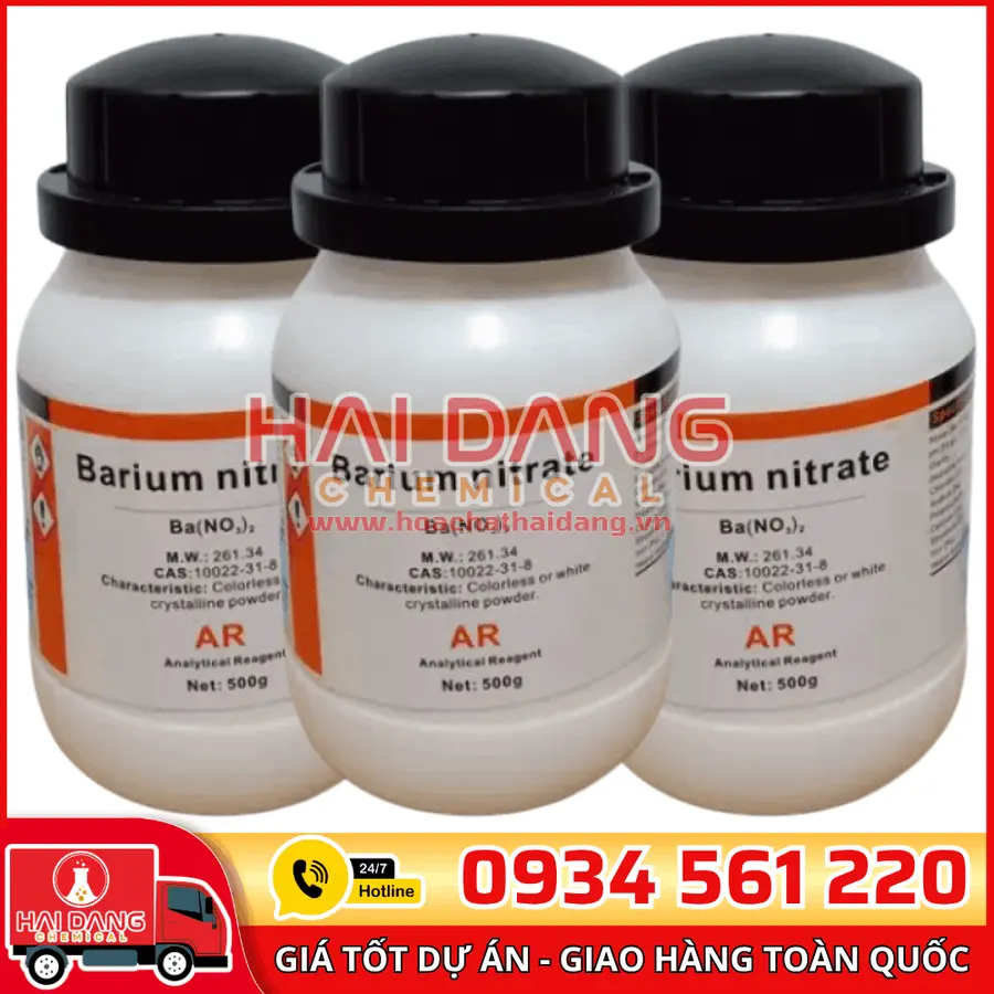 Barium Nitrate Ba(NO₃)₂, lọ 500g - hãng Xilong