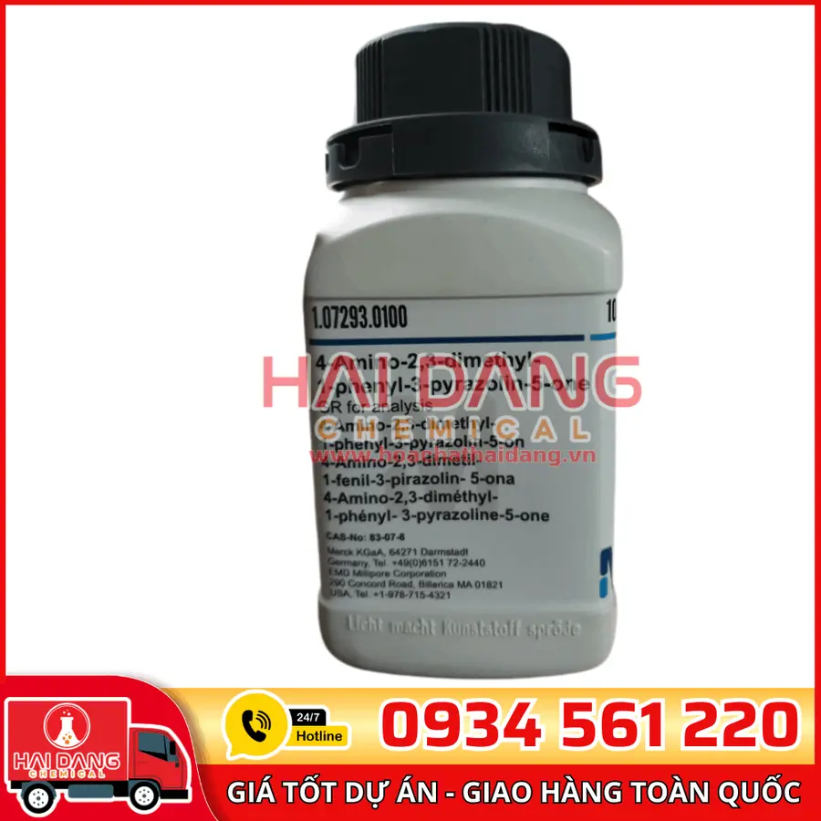 4-Amino-2,3-dimethyl-1-phenyl-3-pyrazolin-5-one (4-Aminoantipyrine) lọ 100g - Merck