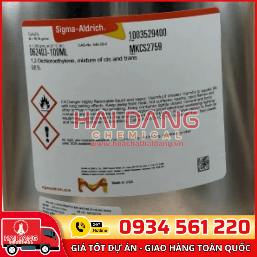 1,2-Dichloroethylene, 98%, Mixture of ci lọ 100ml, hãng Singma