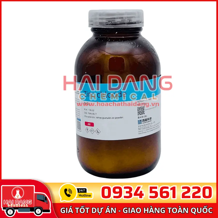 Zinc Chloride, lọ 500g - hãng Xilong