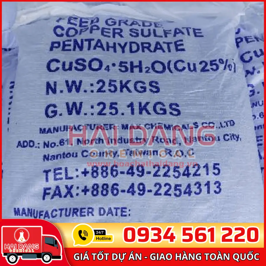 Đồng Sulphate Copper Sulphate CuSo4.5H2O Đài Loan