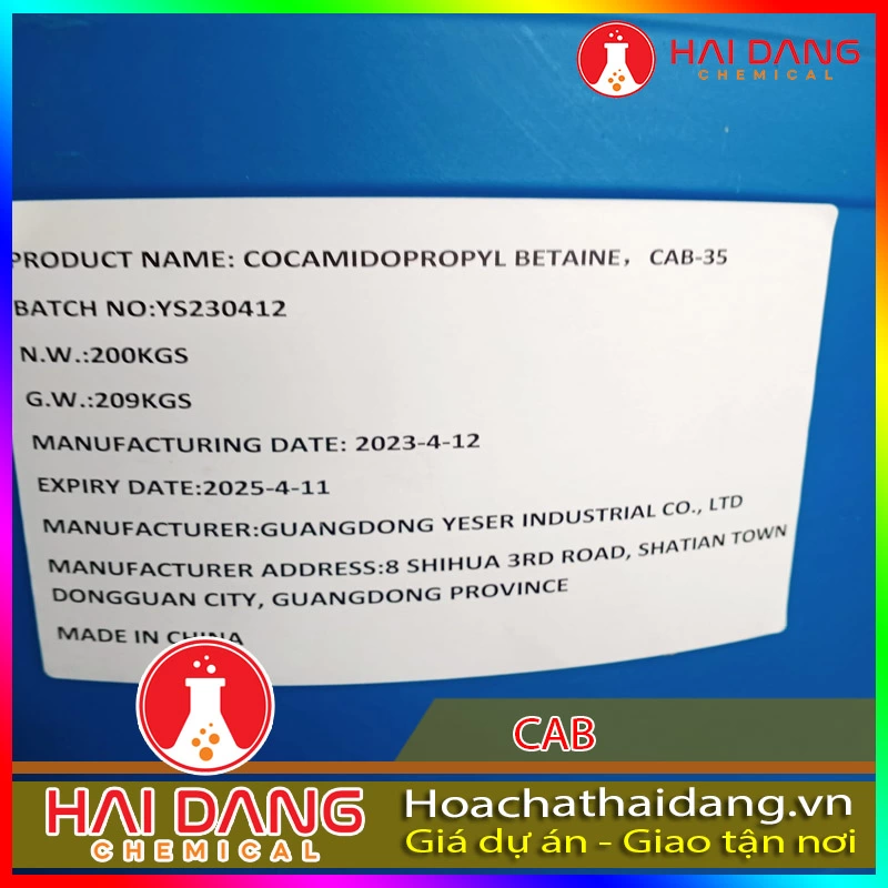 Hóa Chất Cocamidopropyl Betaine-CAB-Chất Làm Mềm Da Tay